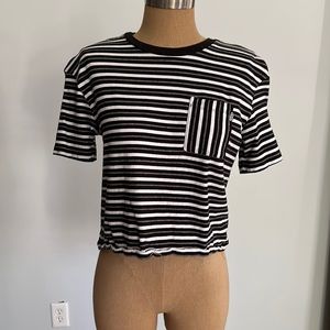 Vans black and white striped t shirt